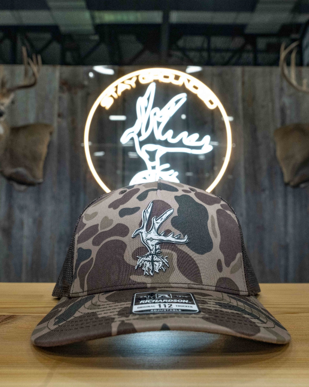 Brown Camo – White Silhouette Hat