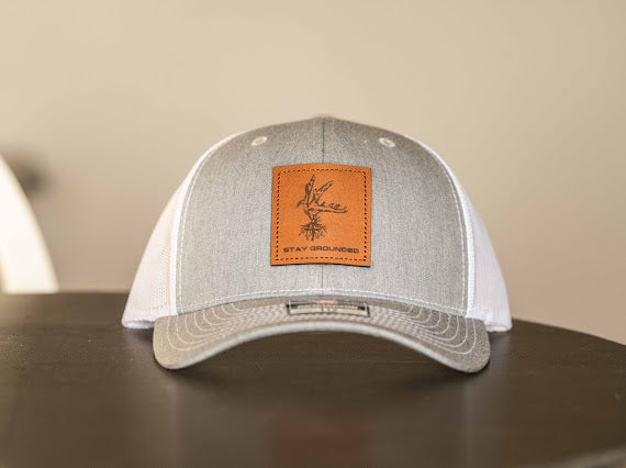 Grey – Leather Patch Hat