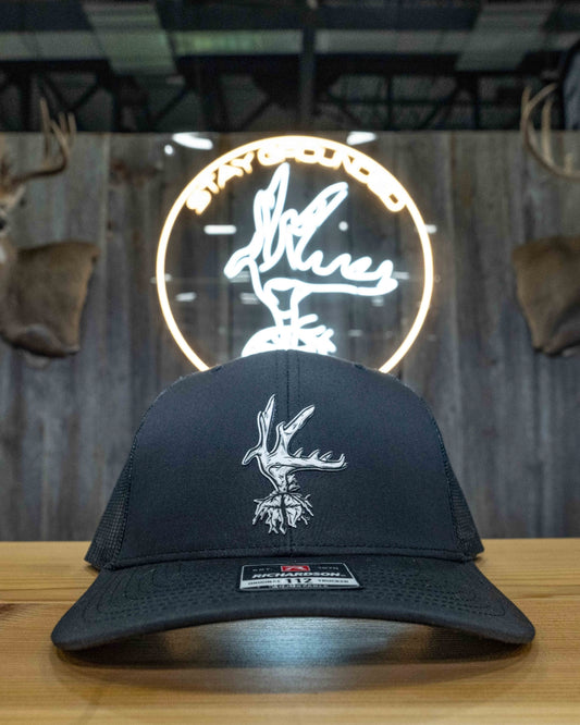 Solid Black – White Silhouette Hat