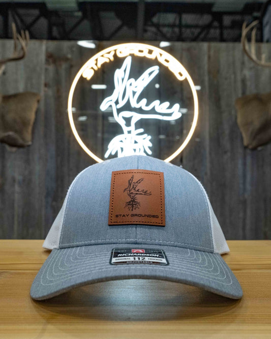 Grey – Leather Patch Hat