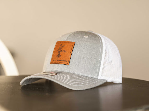 Grey – Leather Patch Hat